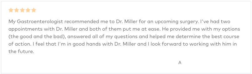 Dr Miller Review - 5 Stars